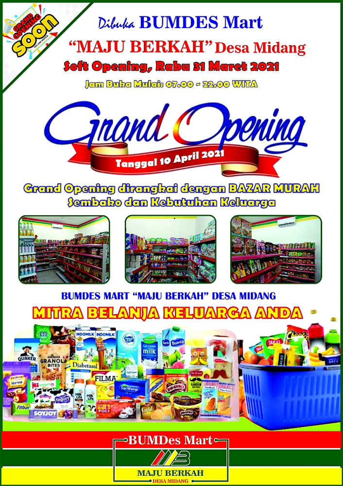 GRAND OPENING BUMDESMART MAJU BERKAH DESA MIDANG